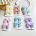 New Design Cute 2Pcs/Set Mesh Yarn Beads Bows Hairpins Bowknot Clips Children Kid Accessories