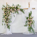 Wedding Outdoor Decoration Artificial Flower With Wooden Frame Arrangement Wedding Flower Arch