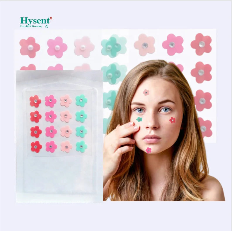 China Manufactured Hydrocolloid Pimple Patch with Flower Crystal Design for Acne Scars Skin Care
