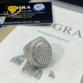 Wholesale Factory Price Iced Out Hip Hop Ring GRA Certificate VVS Moissanite Ring S925 Silver Oval Shape Man Ring