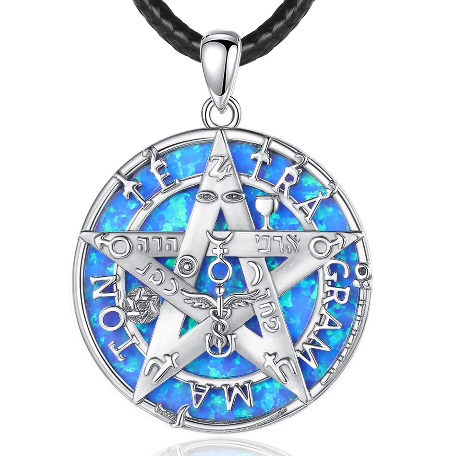 Merryshine 925 Sterling Silver Pagan Wiccan Inverted Pentagram Women Men Silver Necklace