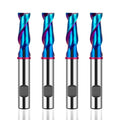 Azzkor TGP HRC60 Blue Nano Coating Solid Carbide 2 Flute Flat End Mill Cutter Weldon