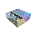 Custom Recyclable Cardboard Large Gift Paper Box Creative Laser Silver Holographic Design Drawer for Cosmetic Packaging Embossed
