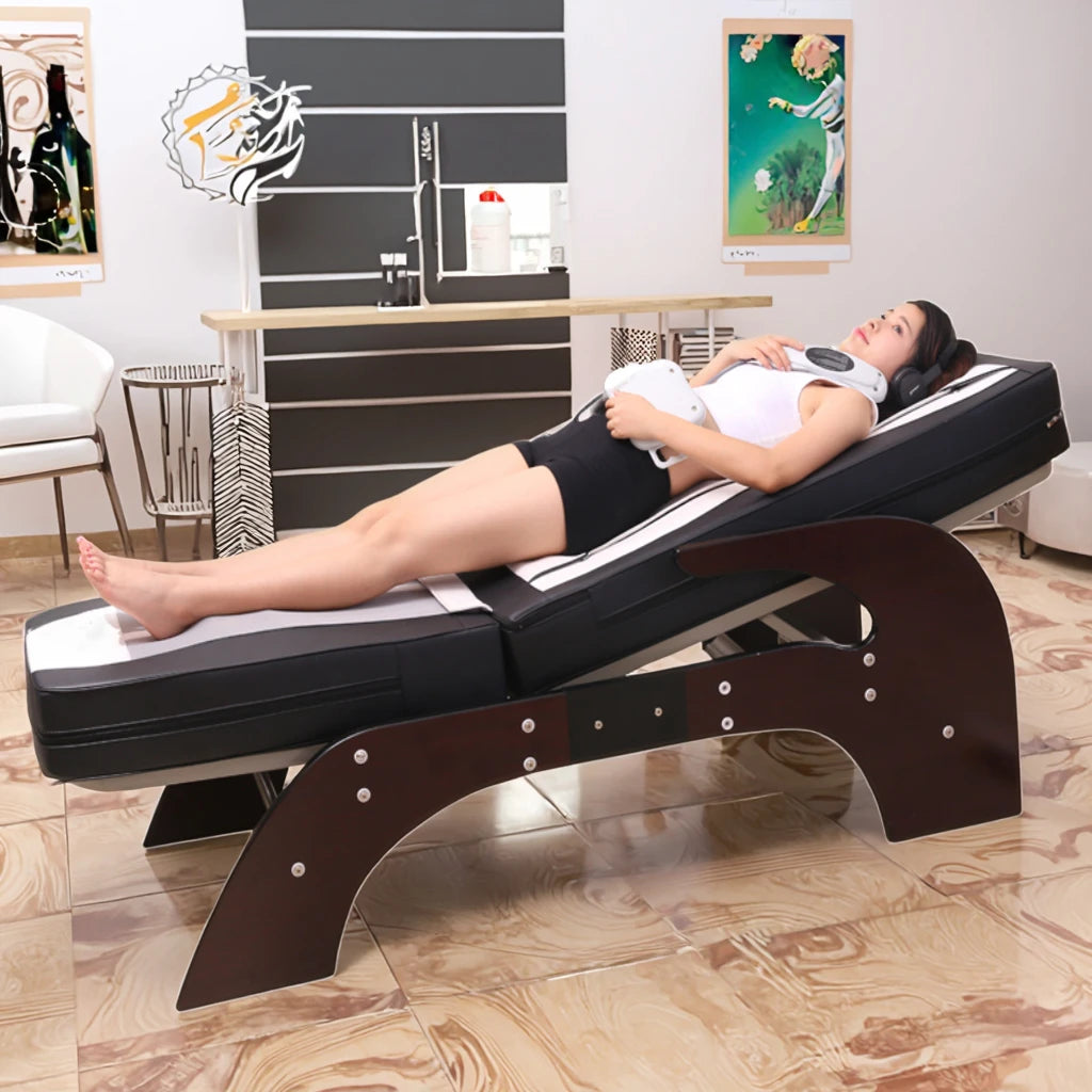 POP RELAX Korea Electric Camas De Jade Bed 3d S-Shape Track Full Body Thermal Jade Roller Stone Heating Infrared Massage Bed