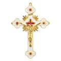 Religious Golden Jesus Crucifix Large Size 120x85mm Red White Catholic Cross Pendant