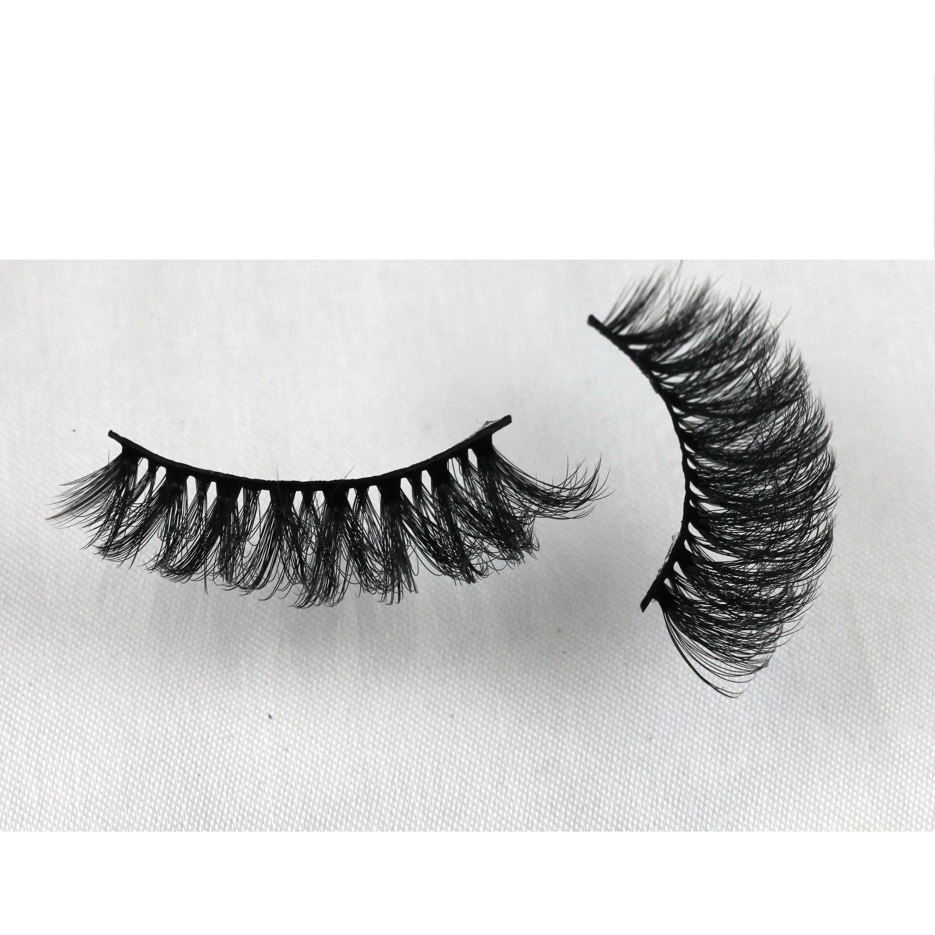 063 Short FAUX Mink Fluffy Lashes3d Wholesale Vendor Full Strip 3d Mink Lashes Natural Fluffy Real Mink Eyelashes