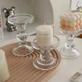 Ins Roman Column Glass Candlestick French Retro Ornaments Romantic Candlelight European Retro Crystal Glass Candle Holder