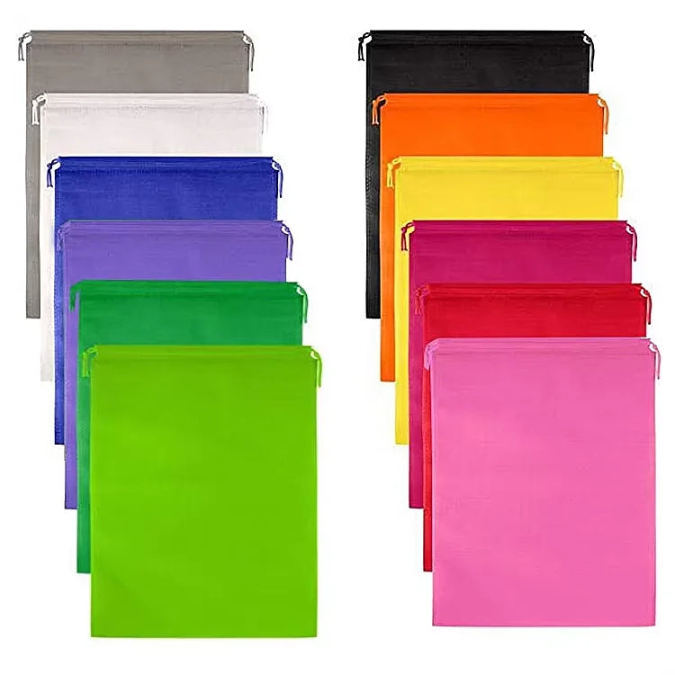 Wholesale Custom Logo Black Waterproof Eco-friendly Non Woven Drawstring Shoe Bags with Customized Sizes