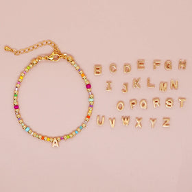Go2boho Beaded Bracelets Handmade Copper Bead Multicolor Seed Stacking Pendant Letters Custom Festival Jewelry for Women Men
