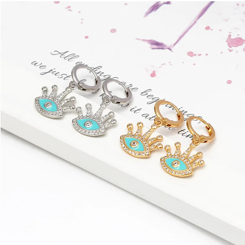 DS American Design Earring Queen Eye Accessory Pendant Earrings Gold Plated