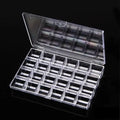 Professional Double Solid Plastic 24 Grids Translucent Rectangle Storage Case for Gems Jewelry Rhinestones Acrylic Nail Empty