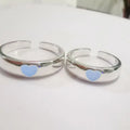 Romantic Silver Plated Luminous Heart Couple Ring for Wedding Jewelry Glow in the Dark Valentine's Day Gift Open Adjustable Ring