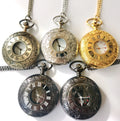 Hot Selling Classic Antique Vintage Alloy Case Quartz Roman Number Pocket Watches