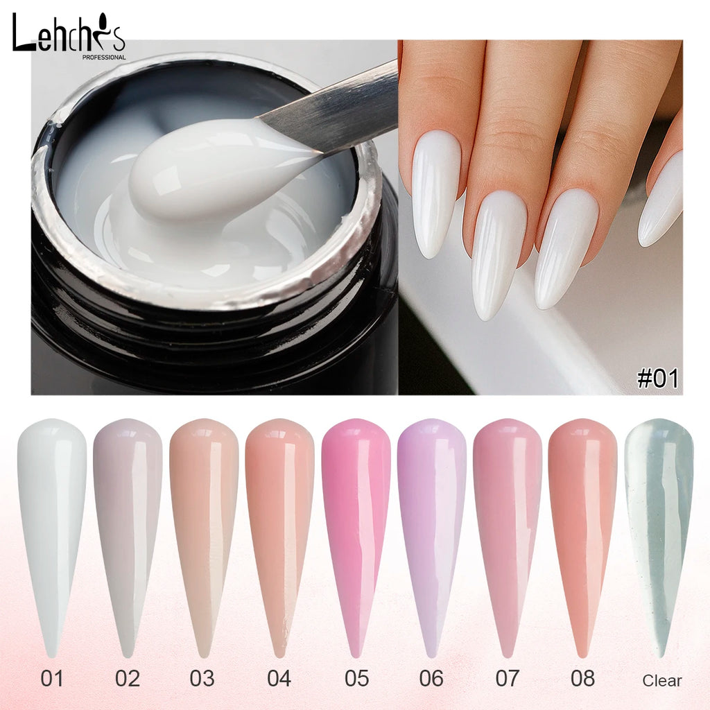 Hema 15g Nail Gel Builder High Quality TPO-Free UV Gel Extension LED Lamp Designer Style Water Base High Viscosity Pretty Color