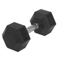 Professional Black Hex Rubber Dumbbells - Coated Gym Weights in Pounds/KG with Custom Logo for Home &Commercial Fitness Training