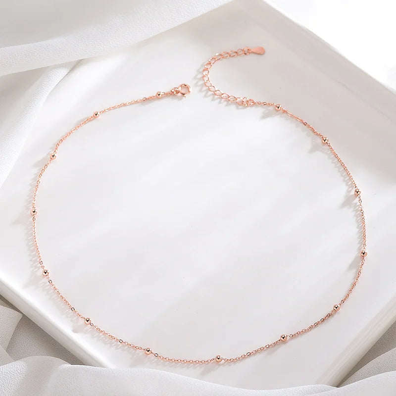 Jewelry Making Chain in Roll Silver Necklace 925 Sterling Beaded Cable Chain Necklace Silver 925 Jewelry