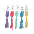 New Sezzle Ins Woven Handmade Cotton String Alloy Keychain Pendant Bag Decorative Ornaments Rope Macrame 23*3.5cm Made China