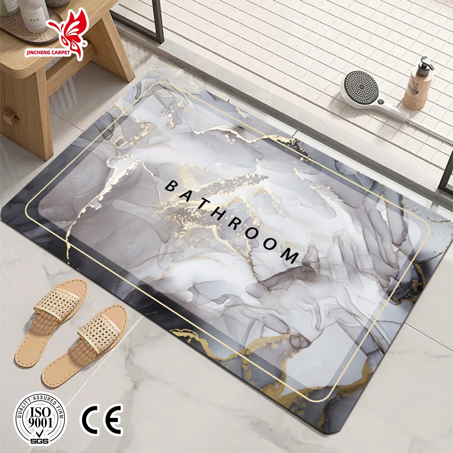 Luxury Non Slip Quick Dry Super Absorbent Diatom Diatomaceous Earth Bath Mats Mud Absorbent Mats Bathroom Mat