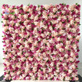 L05 Wedding Home Salon Decor 3D Roll up Fabric Cloth Base Silk Artificial Rose Flower Wall Backdrop Panel Purple Flower Wall