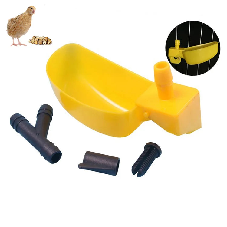 New Animal Poultry Farm Drinker Plastic Pigeon Bird Water Cup Automatic Chicken Quail Drinkers for Quail Cage System