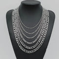 Stainless Steel NK 3:1 Chain Men's and Women's Jewelry Sideways Flattened With Chain Clavicle Chain Sliver Cuban Chian for Men