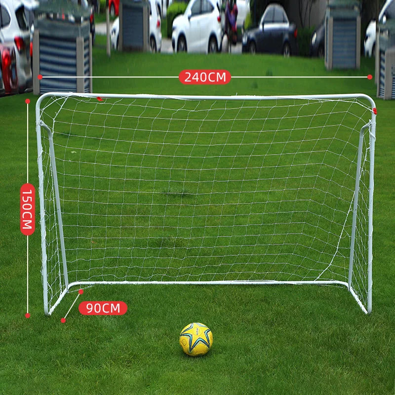 Professional Design Durable Detachable Frame Outdoor Training Target Portable White Metal Soccer Goal with Football Net