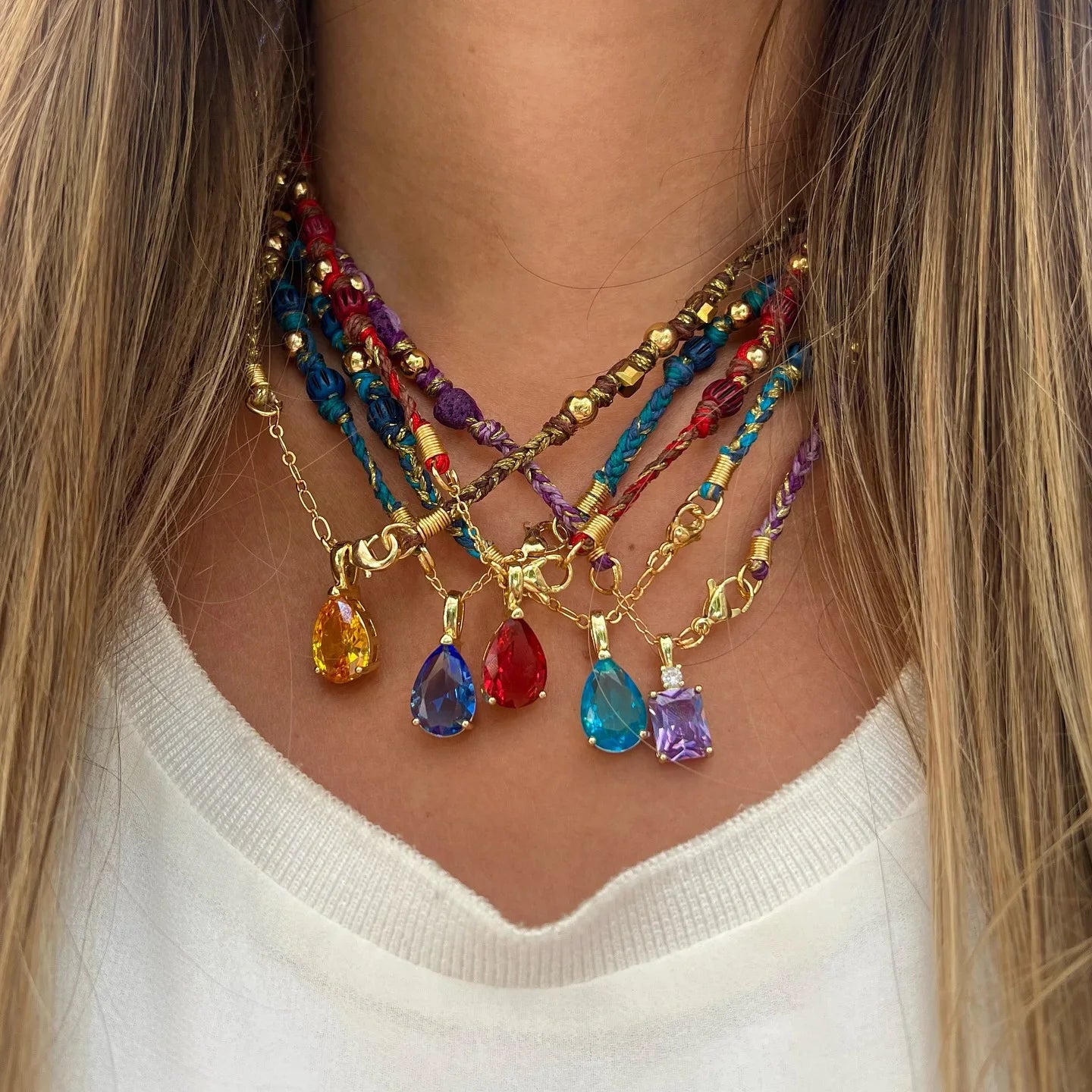Pear Shaped Water Droplet Zircon December Birthstone Birthstone Necklace Vacuum Electroplated 18k Real Gold in Furnace