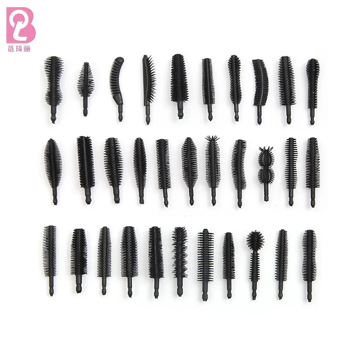 Beiqili 10000PCS Eco-friendly Reusable Silicone Mascara Brush Head Top Combs for Eyelash Wand Makeup Tools Black/Customized