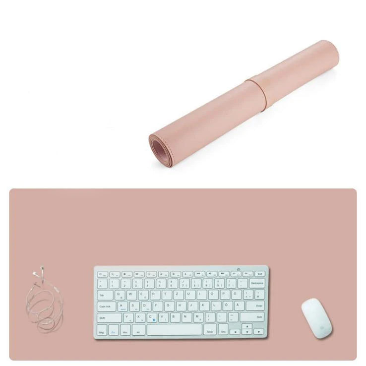 Manufacture Custom Embossed Logo Extended Large Waterproof Double Sides PU Leather Mouse Pad Large Office Writing Pad Desk Mat