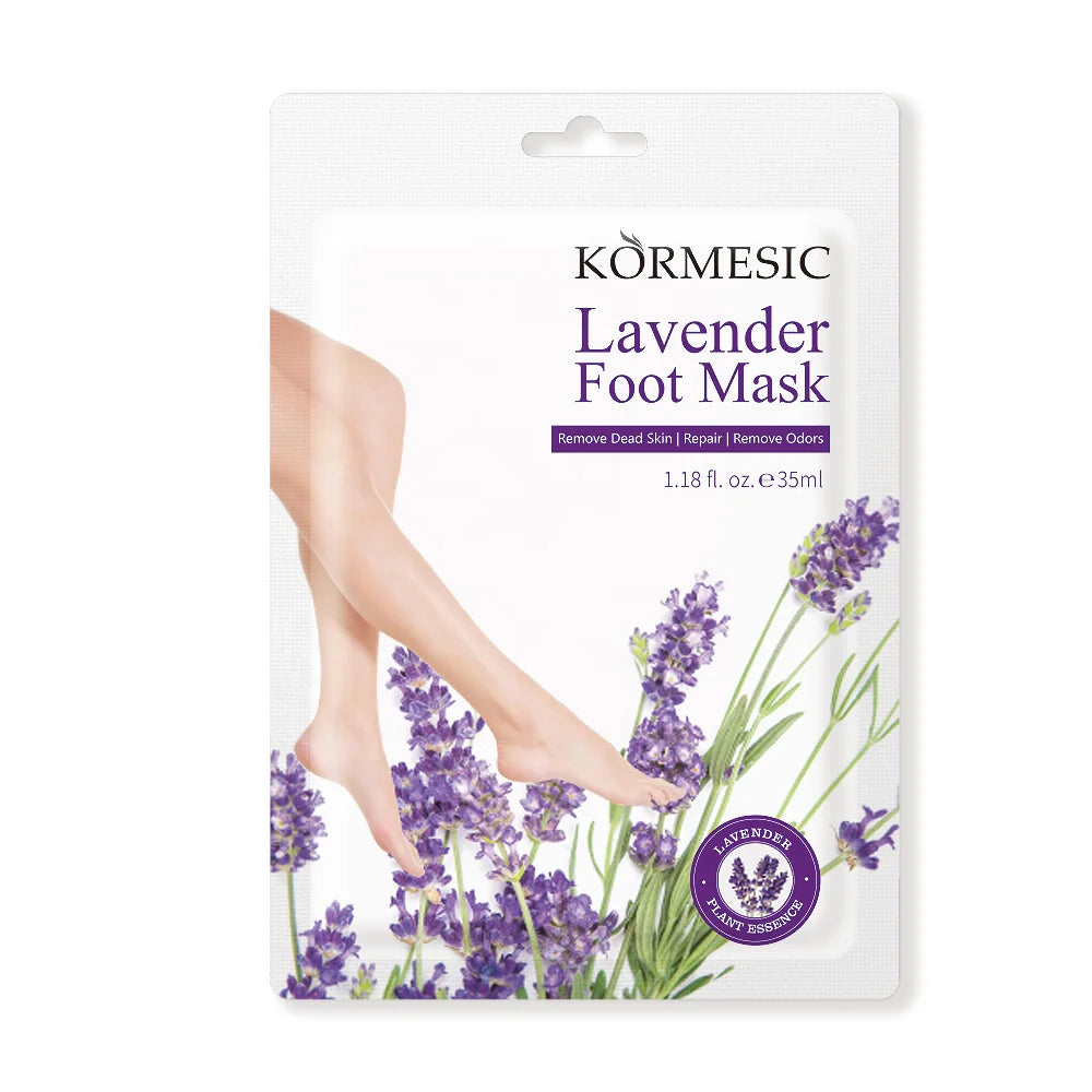 OEM Wholesale Private Label KORMESIC Remove Dead Skin/Repair/ Remove Odors Lavender Foot Mask