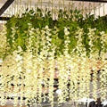 12PCS Wall Foliage Wedding Decoration Artificial Wisteria Flowers Vines Garland Hanging Floral Plants