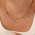 Bohemia Designs Stainless Steel Gold Plated Blue Evil Eyes Bead Aceccessories Link Chain Choker Necklace for Women