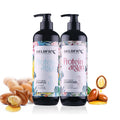 For Organic Color Protect Sulfate Free Argan Oil Anti-Dandruff 2-in-1 Shampoo & Conditioner Set for Dry Damaged Hair