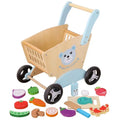 Children Wooden Baby Walker Pretend Fruit and Vegetable Cutting Cart Game Educational Kitchen Playing Toys for Kids