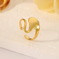 Bulk Sale Simple New Fashion Irregular Gold Plated Women Finger Rings Opening Stainless Steel Jewelry Rings