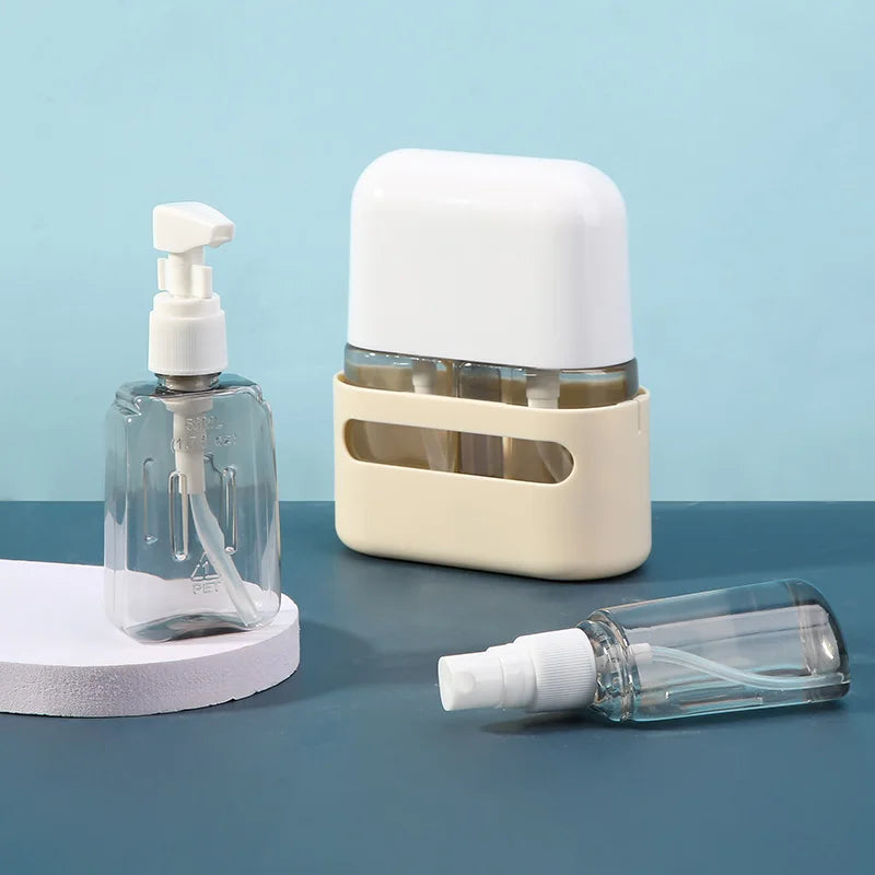 Wholesale Outdoor Camping Travel Kit Mist Spray Bottle 50ML 100Ml Squeeze Cosmetics Bottles Plastic Travel Bottle Set With Case