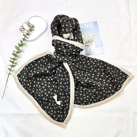New Small Floral Digital Printing Ready to Wear Scarf for Women Hijab Wrapped Medium Length Shawl