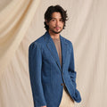 100% Cotton Italian Denim Suit Jacket for Men Men's Washable Casual Vintage Suit High Quality Eco-friendly Suits for Men