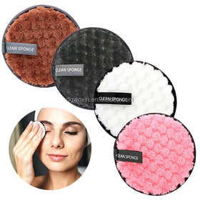 Round Shape Reusable Remover Pads Makeup Brush Cleaner Pad Washable Makeup Remover