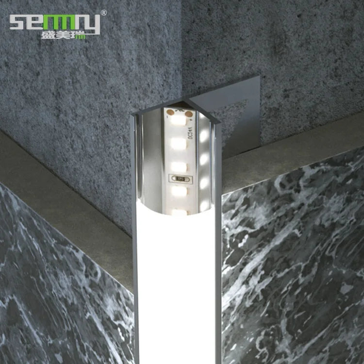 2024 Hot Sale High Quality Modern Metal LED Aluminum Tile Trim Edge Light Strip with Customizable Length