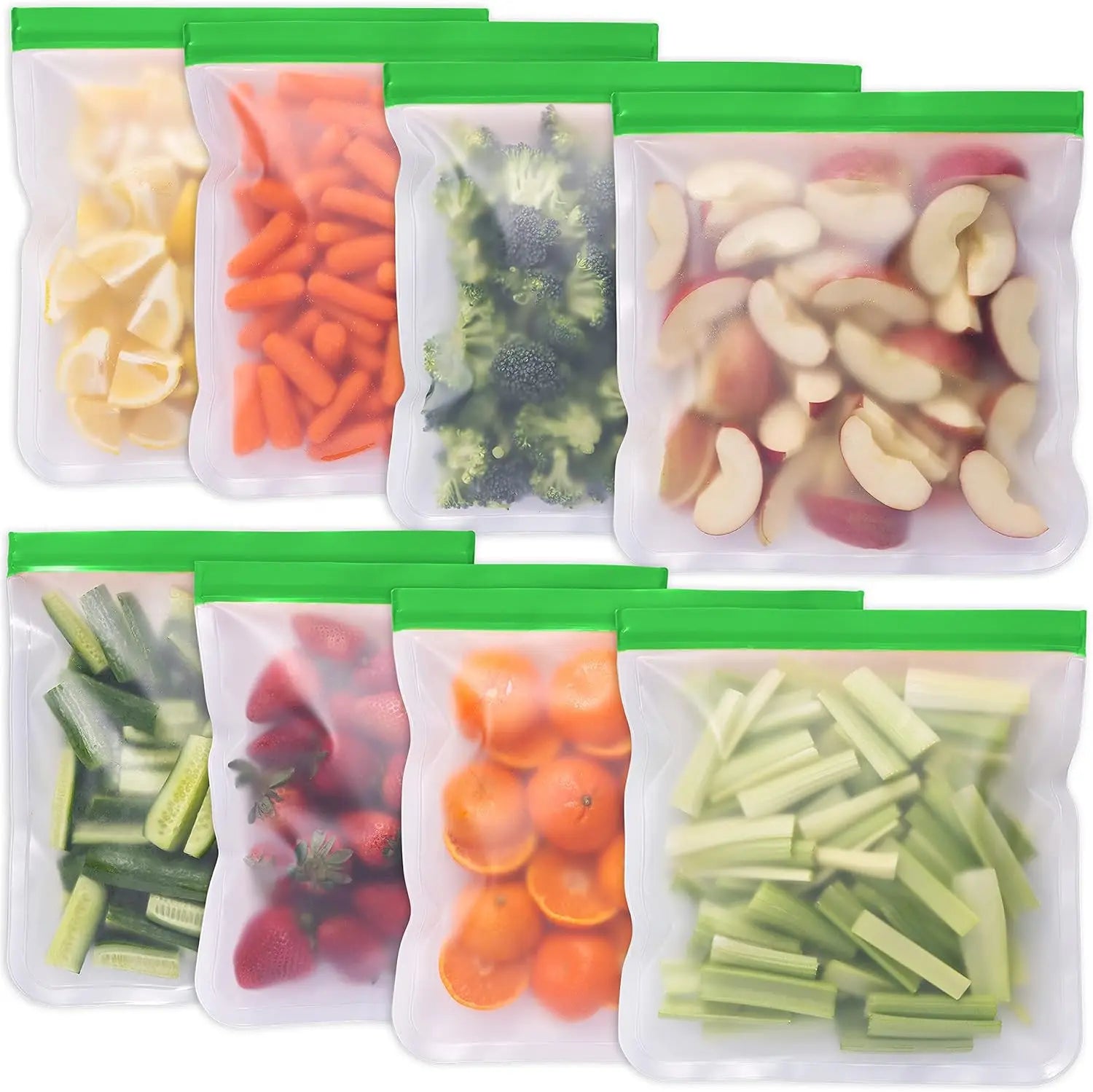 Food Grade BPA Free Silicone PEVA Reusable Food Storage Freezer Fruit Sandwich Snack  Bag for Kids