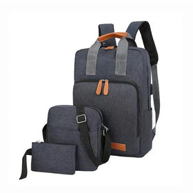 Stylish Laptop Bag Sets Portable Simple Backpack with Sling Bag Hand Bag for Men Women School Work Business