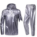 Silver Decorative Strips Sweat-inducing Fashionable Black Pvc Sauna Clothes Slimming and Body-building Sports Sweat Clothes