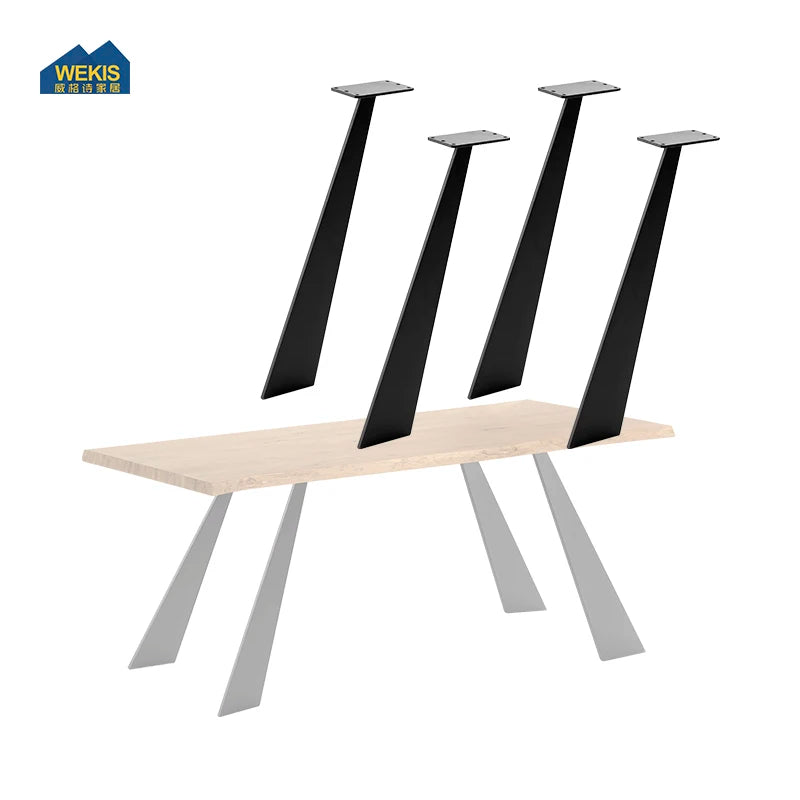 Customized Metal Matt Black Cast Iron Bench Legs Heavy Duty Industrial Dining Furniture Table Legs Tube Coffee Table Legs