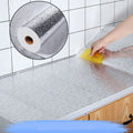 Floral Pattern Self-Adhesive Kitchen Oil Water Fire Heat Moisture Resistant Thickened Oil Sticker Foil-Fireproof Heat-Resistant