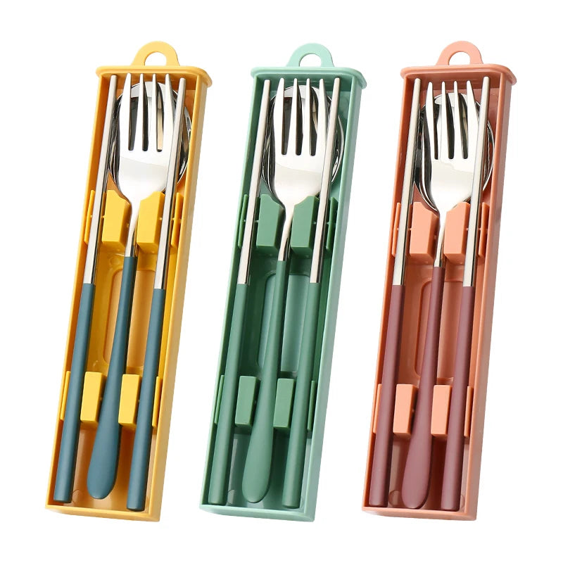New Arrival Flatware Set Travel Utensil Reusable Cutlery Wholesale Spoon Fork for Camping Hiking