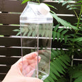 500ml 1l Clear Acrylic Tumbler Square Recycled Plastic Milk Carton Water Bottle with Lid