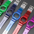 TPU Plastic Strap + Case Reinstallation Replacement Wristband Bracelet Pin Buckle for Sommiis /dw-5600 5000 5025 Gw-m5610 G-5600