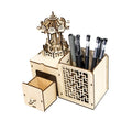 School Entrance Gift Fun Rotating Pen Holders Wood Desk Pencil Pen Holder