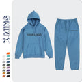 Custom logo Jogging Suit Polyester/ Cotton Sportswear Man Sweatsuit Thick Heavy Tracksuits Unisex Sweatpants and Hoodie Set Men